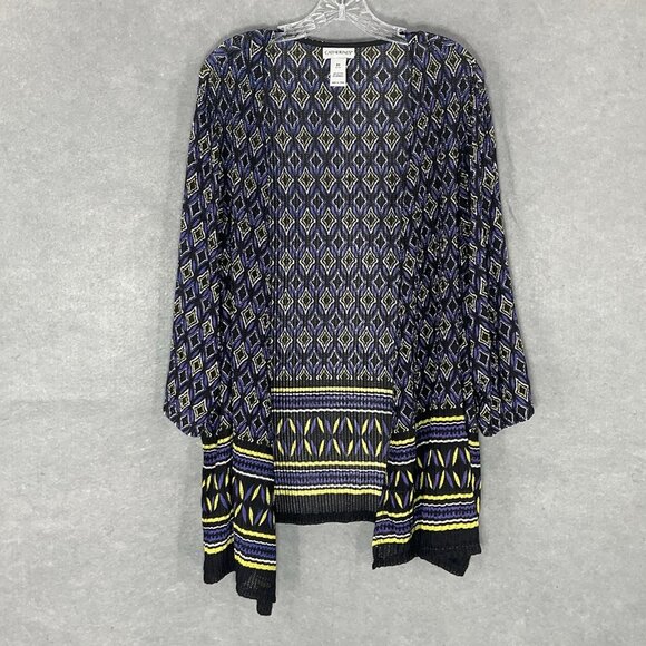 Catherines Cardigan‎ Women 2X Textured Multicolor Lightweight Coverup Open Front - Picture 1 of 14